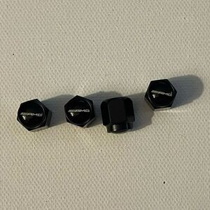 AMG Mercedes Benz Logo valve Stem caps in Black set of 4 NWT